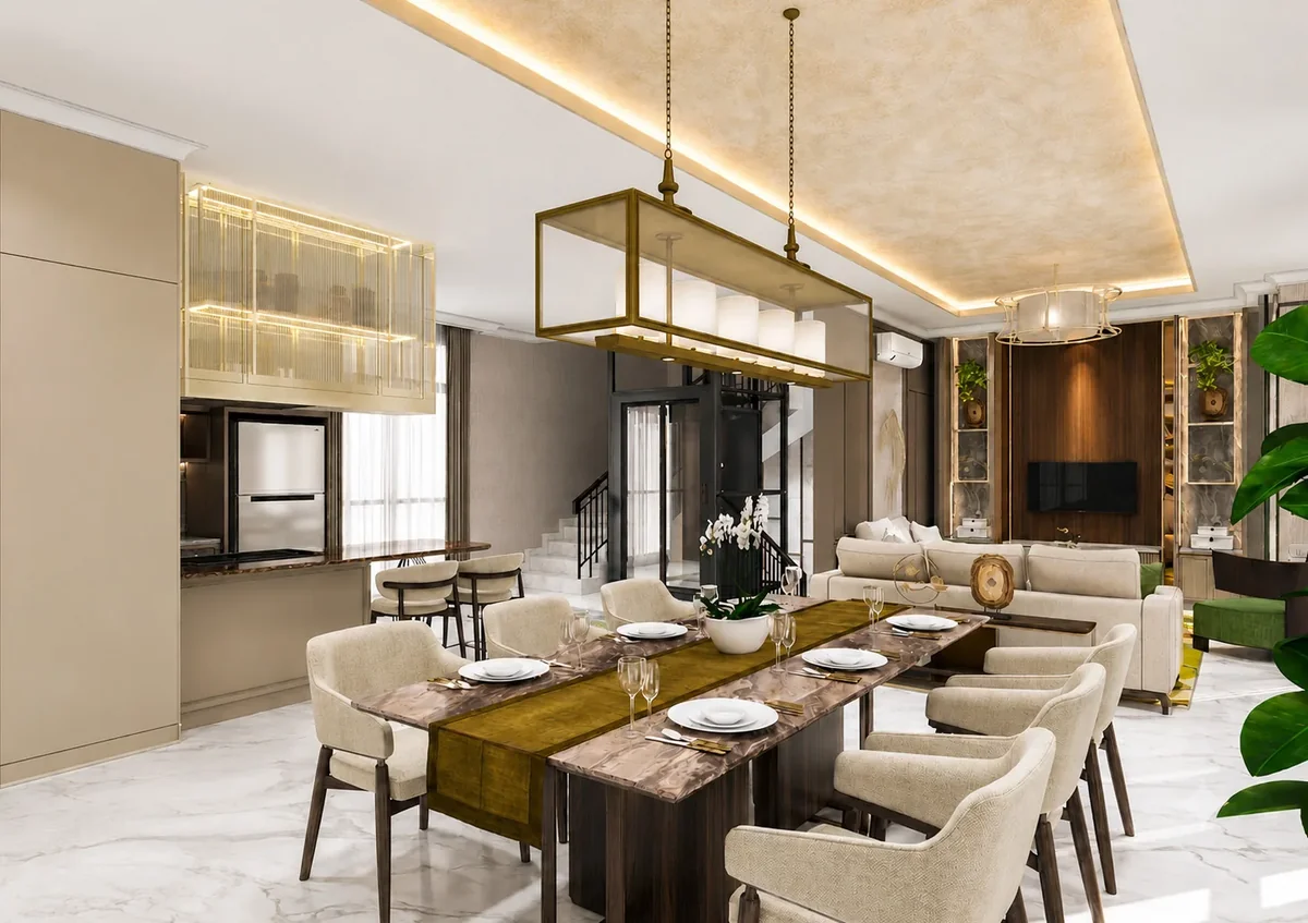 Inspirasi interior ruang makan dan living The Sherwood Residence — Ideas & Inspiration Show Unit